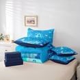thumbnail image 6 of meiyoeat Cute Shark Monogram A 7-Piece Twin Bedding For Boys,Ocean Theme Bedding Comforter Set,Navy Blue Reversible, 6 of 7
