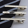 thumbnail image 4 of Trayknick Gentleman Wedding Business Silver Metal Simple Suit Necktie Tie Clip Bar Pin, 4 of 13