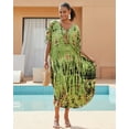 thumbnail image 6 of Edolynsa Striped Print Kaftan Bat Sleeve Beach Dress Large Size Swimsuit Cover-Up Casual Outfit, 6 of 10