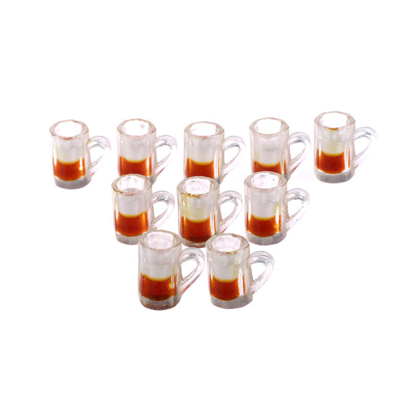 Buytra 10Pcs 1:12 dollhouse miniature kitchen beer glass food drink cups mug bar decor - image 1 of 5