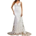 thumbnail image 2 of JMKQLZ Robe de Banquet de Mariage Mince à Enfiler avec Petite Queue, 2 of 7
