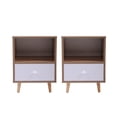 thumbnail image 1 of JAXPETY Ensemble de 2 Tables de Chevet avec Rangement Ouvert et Tiroir pour Chambre Salon, 1 of 7