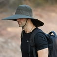 thumbnail image 2 of Sombrero de pescador de ala súper ancha con protección solar UPF50+, impermeable, para pesca, senderismo, acampada, 2 of 7