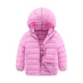 thumbnail image 2 of Godderr Kids Toddler Puffer Down Jacket for Boys Girls，2-12Y Teen Hooded Zipper Down Outwear Solid Color Lightweight Down Snowsuit Coat, 2 of 6