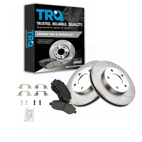 TRQ Front Brake Pad & Rotor Kit Brake Pads Brake Rotor Ceramic Fits Select 2001-2005 Chrysler Sebring Dodge Stratus Mitsubishi Eclipse 2001-2012 Galant 2004-2006 Lancer 2003-2004 Outlander