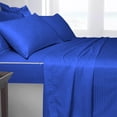 thumbnail image 3 of DNG Creations 5 Piece Zipper Sheet Set - Include (1 Elastic Fitted Sheet, 1 Base Sheet has Zipper, 1 Flat Sheet And 2 Pillowcase) 21 Inch Deep Pocket ( Stripe Royal-Blue - Full ), 3 of 7