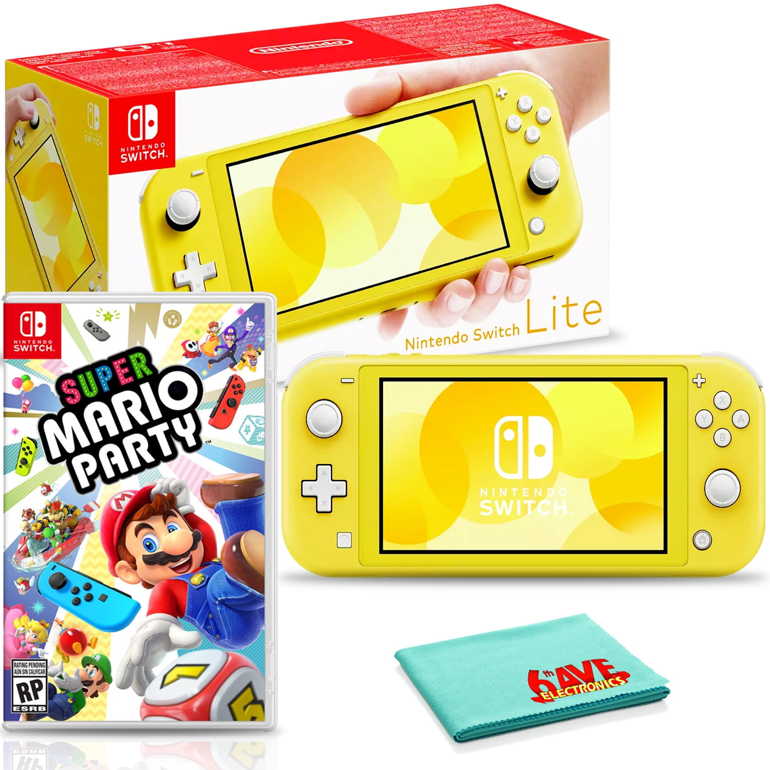 Nintendo Switch Lite (Blue) Gaming Console Bundle with Super Mario 