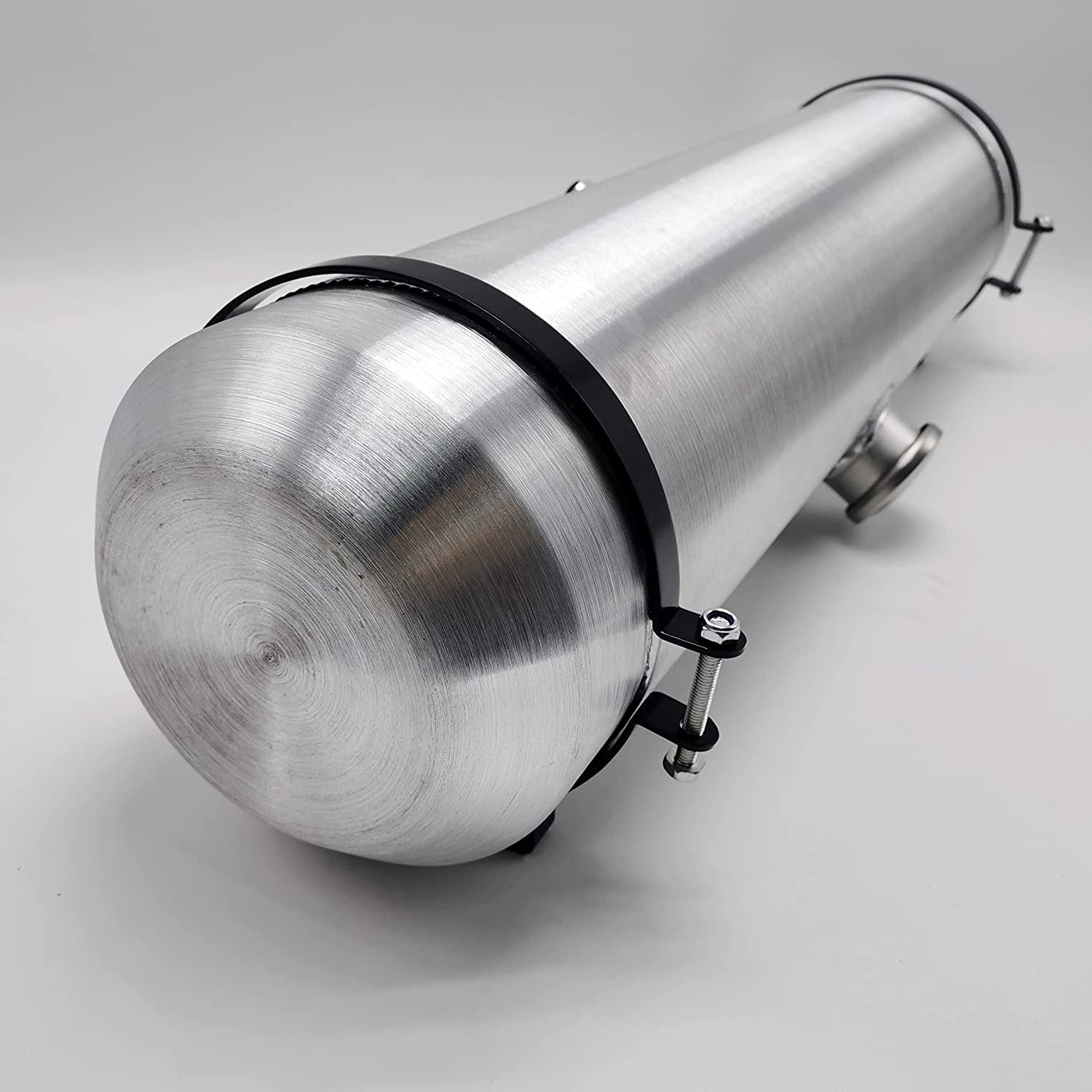 JSD 7 Gallons 8" x33" Spun /Round Aluminum Gas Tank / Fuel Tank 3/8" NPT Outlet Center Fill