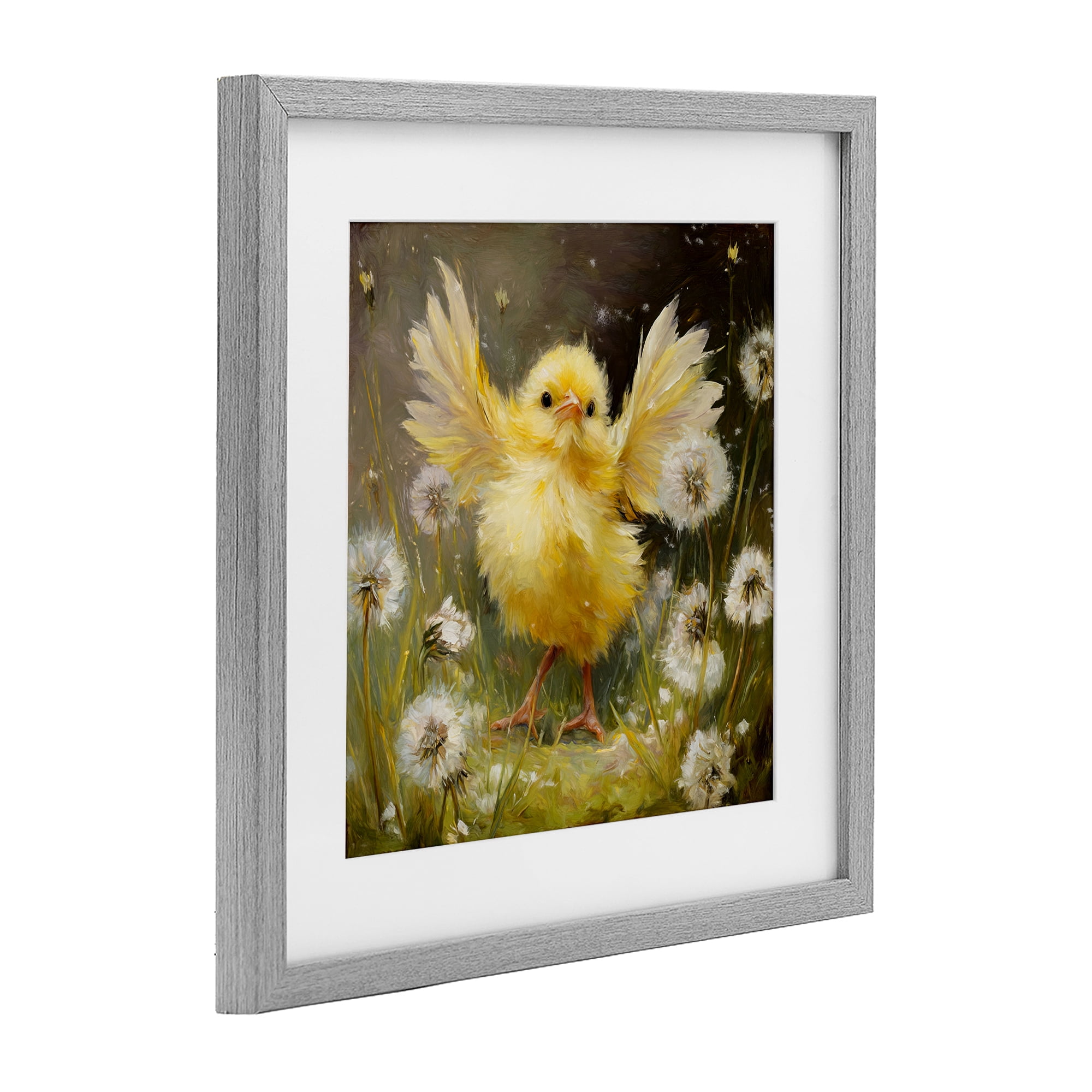 Stupell Industries Free As A Peep Chick Gray Framed Print Under Glass, design by Tina LeCour