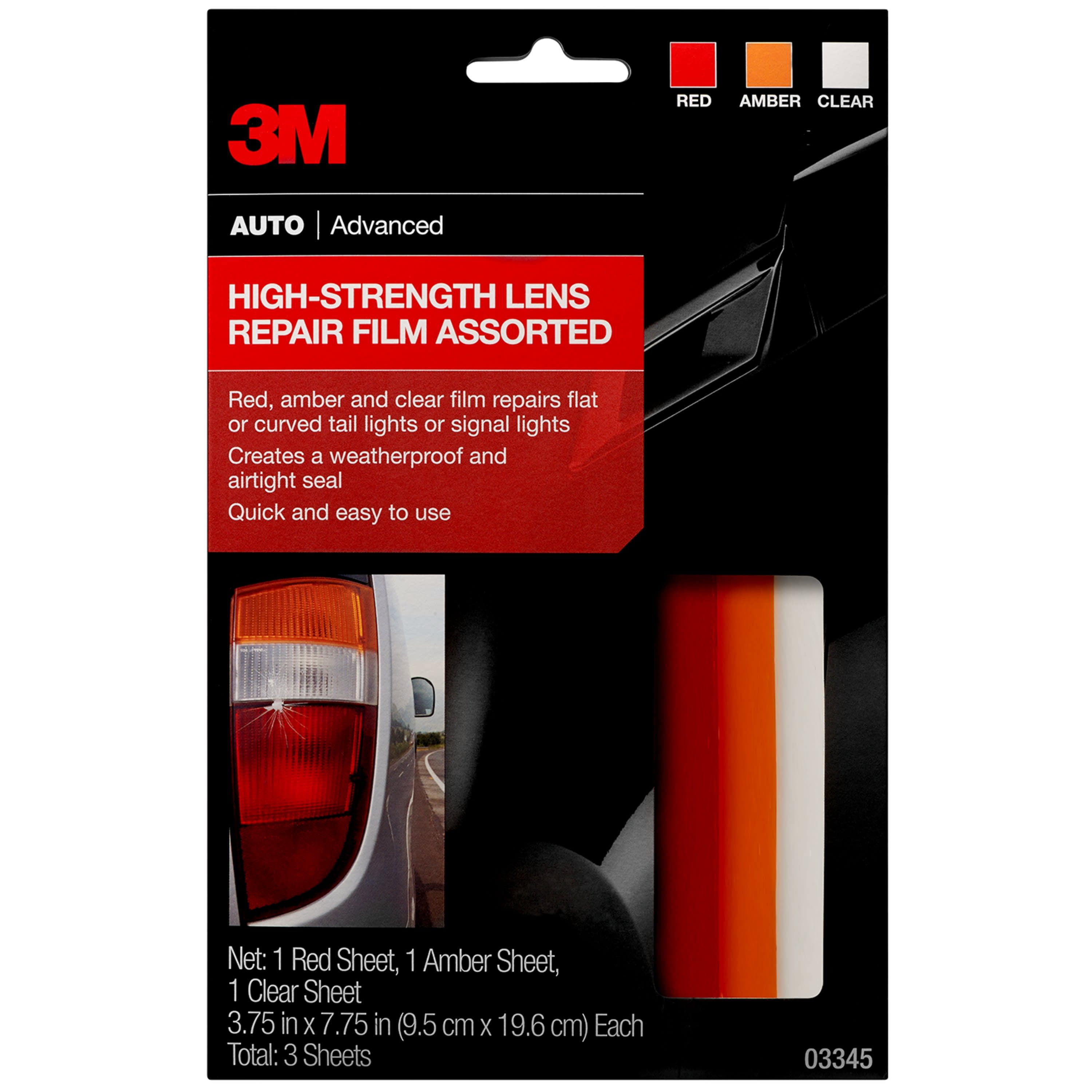 3M Auto Advanced Assorted High-Strength Lens Repair Film Sheets, 3 Count Pack