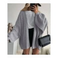 thumbnail image 6 of Women'S Oversized Cardigan Sweaters Fall Long Lantern Sleeve Knit Open Front Sweater Grey L, 6 of 10