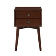 thumbnail image 3 of Leptis Mid-Century 2-Drawer Solid Wood Side Table, Espresso, 3 of 8
