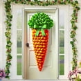 thumbnail image 5 of Honeeladyy Happy Easter Door Cover, Cute Bunny Carrot Photography Backdrops Colorful Easter Rabbit Egg Door Banners for Easter Front Door Wall Indoor Outdoor Party Decorations, 70.87×35.43in, 5 of 6