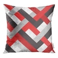 thumbnail image 1 of BOSDECO Red Black Abstract Colorful White Pattern Triangle Pillow Case Pillow Cover 20x20 inch, 1 of 1