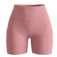 thumbnail image 4 of Yoga Pants With Pockets For Women Womens Yoga Shorts With Pockets High Waisted Womens Shorts Suitable For Cycling Sportswear Running Yoga And Sports Athletic Seamless Summer Yoga Shorts Pink L, 4 of 4