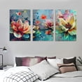 thumbnail image 3 of Ullo0ord Flower Wall Art for Living Room, Framed Floral Canvas Wall-Art for Bedroom, Print Painting, Size, 3 of 4