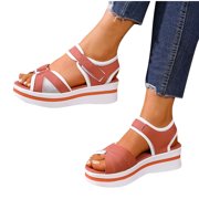 Summer Sandals Women Oofos Slide Sandals Women Dressy Fashion Women Casual Round Head Comfy Sandals Beach Casual Sandals Shoes Pink