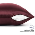 thumbnail image 3 of TAFTS Silk Pillowcase 27 Momme 100% Pure Mulberry Silk Pillowcase for Hair and Skin, Both Sides Grade 6A Long Fiber Natural Silk Pillow Case, Envelope Closure, Standard, Burgundy, 3 of 3