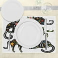thumbnail image 3 of Ambesonne Sugar Skull Place Mats Set of 4, Ornate Black Cats, Standard Size, Multicolor, 3 of 6