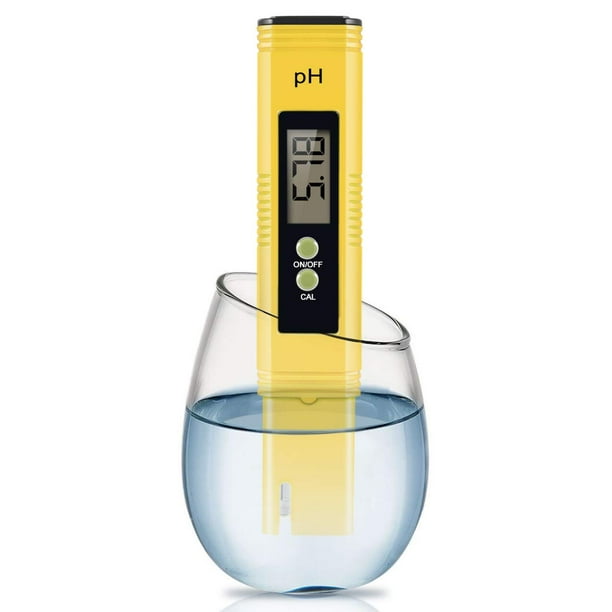 Medidor de PH digital para agua, 0.01 PH Probador de PH tipo bolígrafo de alta precisión para agua potable doméstica, acuarios, piscinas, rango de PH 0-14