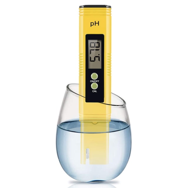 Medidor de PH digital para agua, 0.01 PH Probador de PH tipo bolígrafo de alta precisión para agua potable doméstica, acuarios, piscinas, rango de PH 0-14