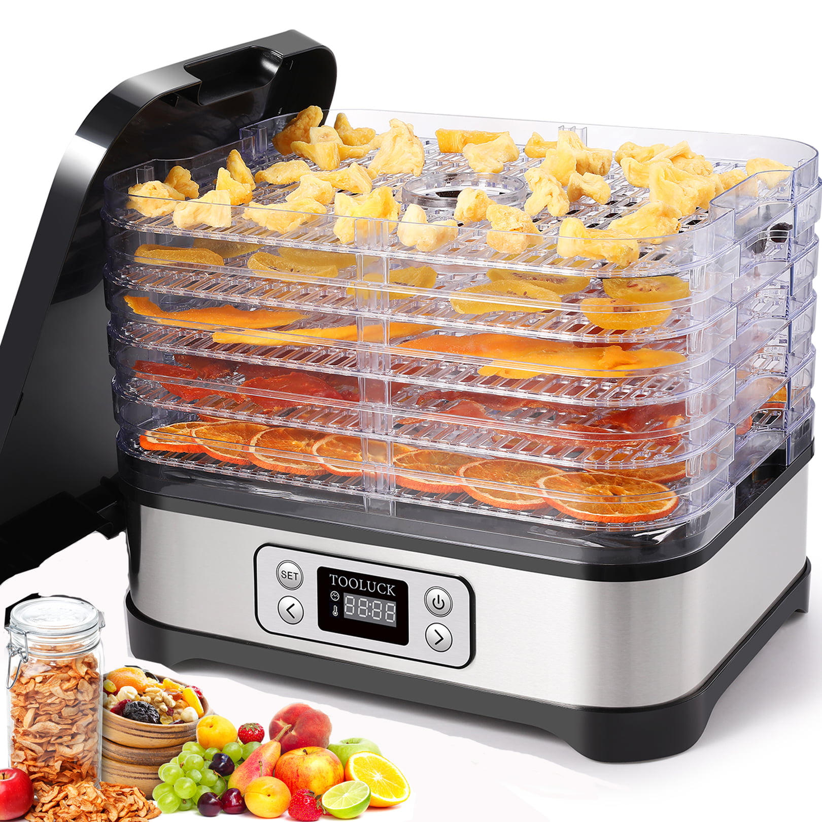 Details about   5 8 Trays Electric Food Dehydrator Machine Home Fruit Jerky Beef Meat Dryer e 68 