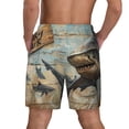 thumbnail image 2 of Lsque Mens Swim Trunks Wood Grain Shark Pattern - Bathing Suit Compression Liner - Beach Swim Shorts Swimwear - (S-3XL) - Stretch Quick Dry -Medium, 2 of 9