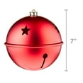 4Count Red Jumbo Bell Shatterproof Christmas Ornaments, Holiday Time
