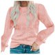 thumbnail image 1 of Suéter de Punto Gibobby Casual de color sólido hueco para mujer Rosa XL, 1 of 5