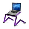 Furinno A6-Purple Ergonomics Aluminum Vented AdJustable Multi-functional Laptop Desk Portable Bed Tray