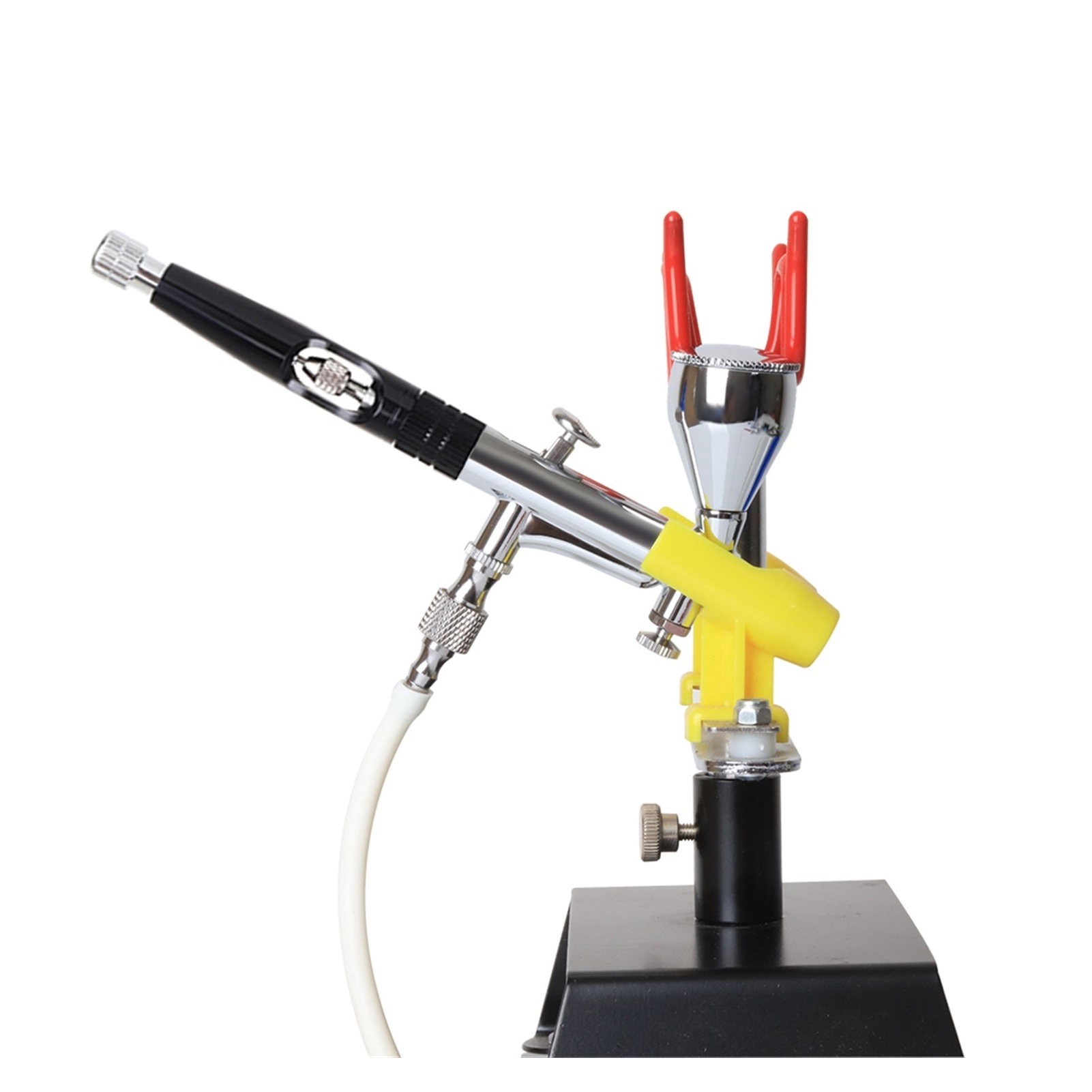 Dual Action Airbrush Gun 20 40CC 0.3MM Spary Pen Clean Kit Hose Black Red Blue Color ,Versatile applications