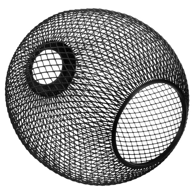 BESTYASH Mesh Lamp Shade Pendant Light Black Iron 1Set Geometric Design For Lamp Protector