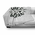 thumbnail image 3 of Feminist Soft Flannel Fleece Throw Blanket, Grungy Smudged Style Typography Power to Woman Words and Fist Print, Cozy Plush for Indoor and Outdoor Use, 50" x 70", Black and White, by Ambesonne, 3 of 6