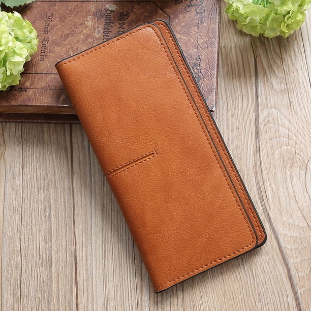 Cartera de estudiante ultrafina, larga, sencilla y multifuncional para mujer
