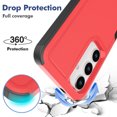 thumbnail image 2 of For Samsung Galaxy S24 Case,Heavy Duty Drop Protection Full Body Rugged Shockproof/Drop Proof/Dust Proof Military PC + TPU Protective Tough Durable Cell Phone Cover for Men Women,Red, 2 of 5