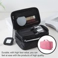 thumbnail image 3 of Makeup Organizer High Capacity Waterproof Double-Layers Travel Toiletry Pouch Mesh Classification Beauty Case Bathroom Home Pink, 3 of 9