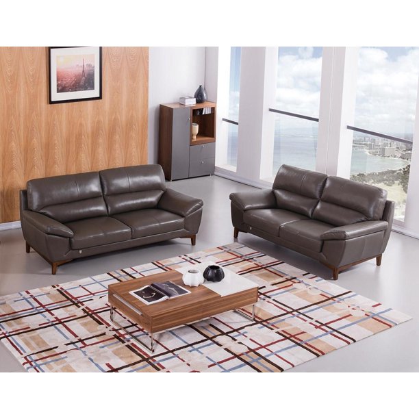 Taupe Top Grain Italian Leather Sofa Loveseat Set 2pc American Eagle Ek080 Tp Com Taupe Top Grain Italian Leather Sofa, Taupe Leather Sofa And Loveseat