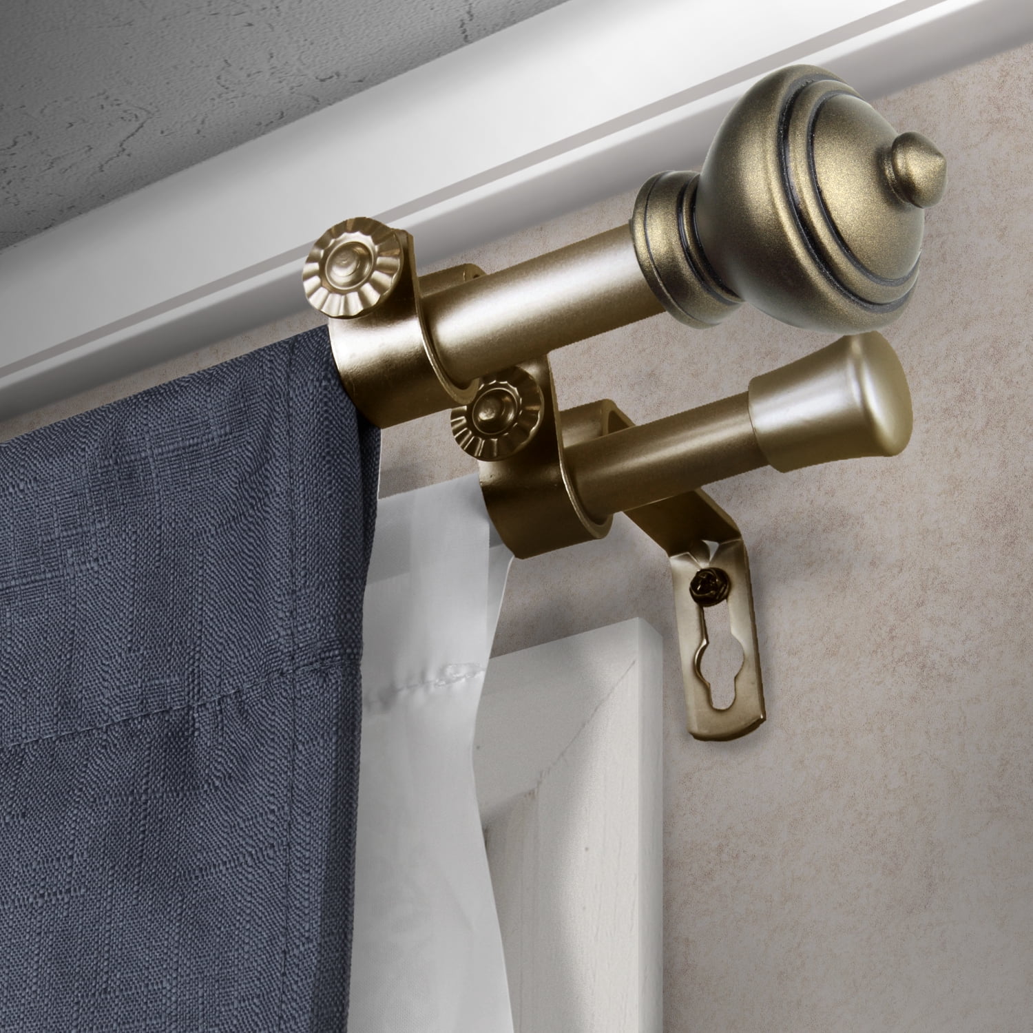 5/8" Adjustable 28 - 48" Logan Curtain Rod - Antique Gold