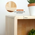 thumbnail image 3 of S-HOME Versatile Pine Wood Storage Cabinet with Fixed Shelves Natural Finish 7 Compartments  for Home or Office, 3 of 7