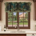thumbnail image 6 of 2 Pack Valances for Window, Forest Short Curtains for Kitchen Bedroom Living Room, Spring Oil Painting Country Cabin Trees Flower Rod Pocket Small Window Treatment Valance Drapes 42 x 12 Inch, 6 of 8