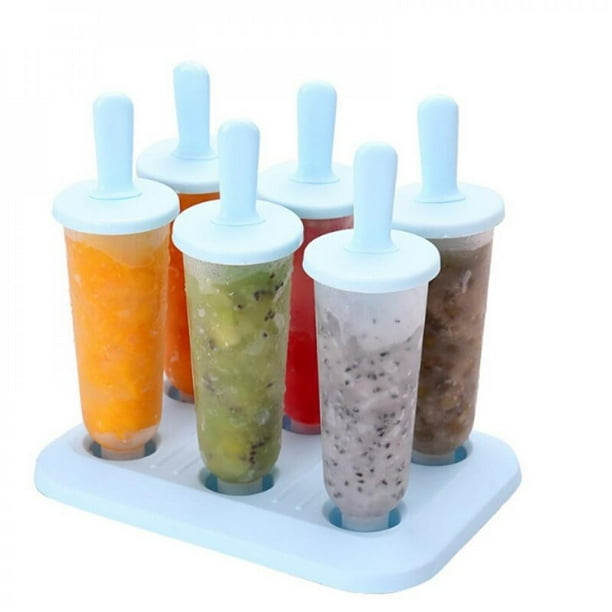 6 Cell Pop Mold Popsicle Maker Lolly Mould Tray Pan Kitchen Frozen Ice Cream New 