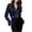 Navy, variant on Noric Women's V Neck Button Down Blouse Long Sleeve Flared Bell Sleeves Casual Business Office Workwear Tops