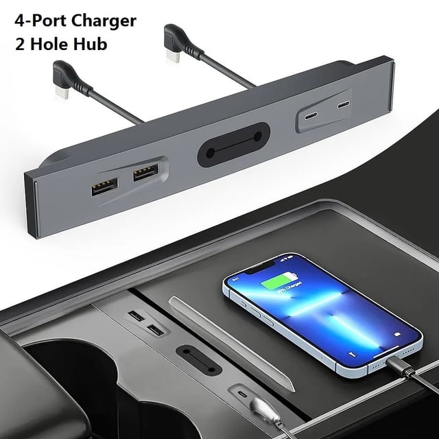 Car USB Shunt Hub For Tesla Model Y Model 3 2021 2022 2023 Accessories Docking Station Autoparts 27 W Quick Charger Car Adapter
