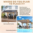 thumbnail image 3 of AECOJOY 12' x 10' Wood Gazebo, Outdoor Heavy Duty Wooden Pergola on Clearance, Patio Lean to Hardtop Awnings, 3 of 7