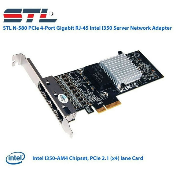 STL N-580 PCIe 4-Port Gigabit Intel I350 Server Ethernet Network Adapter