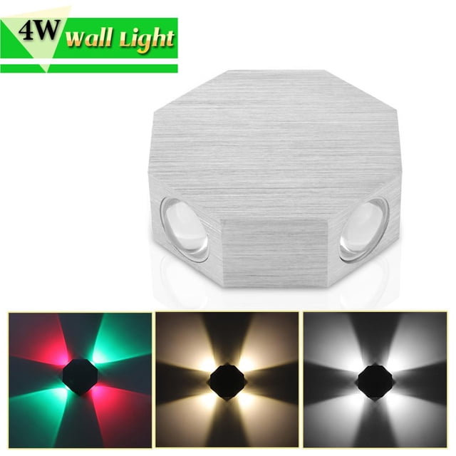 Billuyoard Lámpara de pared LED Octagon Lámpara de pared de 4 LED Blanco cálido 4W 3000K- AC 85-265V 50 / 60Hz para escaparate de sala de estar Iluminación y accesorios No.2 Billuyoard HA024501-02