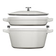 thumbnail image 1 of STAUB Stackable Set Stackable Set 3 Piece Cast Iron, White Truffle, 1 of 11