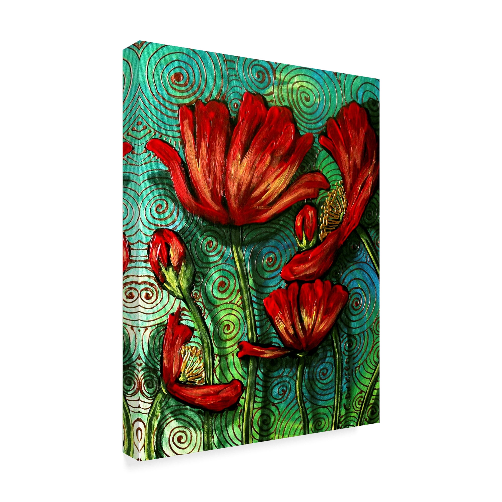 Trademark Fine Art 'Red Poppies 1' Canvas Art by Cherie Roe Dirksen