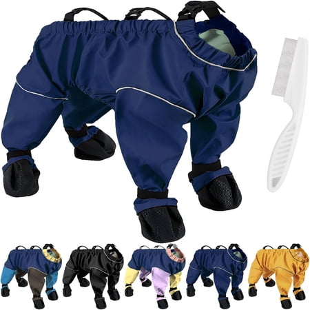 GASTROPOD Dog Snowsuit with Attached Boots Pet Walking Legging Boots Waterproof Anti-Slip Dog Snow Suit with Built in Boot Adjustable Suspenders for Outdoor Winter Snow Hiking (B X-Large)