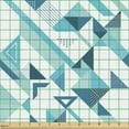 thumbnail image 2 of Ambesonne Modern Fabric by the Yard Upholstery, Whimsical Geometric Shapes, 2 Yards, Seafoam Sea Blue, 2 of 5